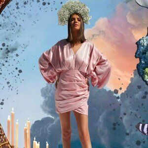 MADELEINE‎ SIMON STUDIO Etherum - Pink Mini Dress Small